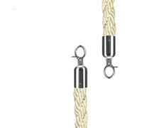 Corda barriera di rivestimento intrecciata lunga 3,0 m, imbracatura in flanella for accogliere colonne code, recinzioni a palo, supporti Per Controllo Della Folla(Beige)