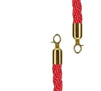 Corda barriera di rivestimento intrecciata lunga 3,0 m, imbracatura in flanella for accogliere colonne code, recinzioni a palo, supporti Per Controllo Della Folla(Red)