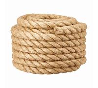 Corda barriera in iuta da 12mm per corrimano scala/guardrail balcone/tubo/decorazione pneumatico, Spago di industriale per tiro alla fune, altalene, sollevamento di navi, arrampicate, 12mm*30m, beige