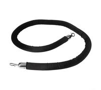 Corda barriera in velluto con nucleo in schiuma robusta e ganci a chiusura automatica, compatibile con decorazioni per pali di montante, lunghezza 152 cm (nero)