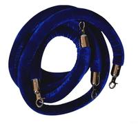 Corda barriera in velluto con nucleo in schiuma robusta e ganci a chiusura automatica, compatibile con decorazioni per pali di montante, lunghezza 152 cm (blu)