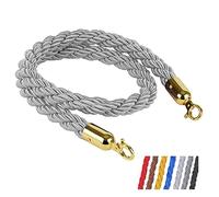 Corda barriera intrecciata/intrecciata multicolore for feste di laurea, divisore sicurezza personalizzato for in coda, concerti, tappeto rosso, grandi inaugurazioni/(K Gray)