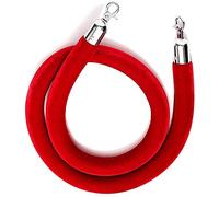 Corda barriera intrecciata per code, Corde di barriera con gancio, corda sostegno, grigia for il controllo della folla in teatro(Red silver hook)