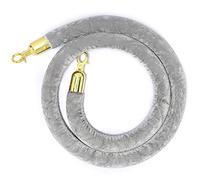 Corda barriera intrecciata per code, Corde di barriera con gancio, corda sostegno, grigia for il controllo della folla in teatro(Grey)