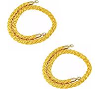 Corda barriera per il controllo della folla, divisore nero per eventi, ingresso teatro, corda con ganci, spessore 3,2 cm (confezione da 2, 5 m) - ideale per feste e raduni