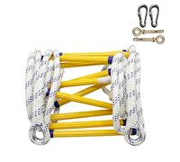 Corda da arrampicata portatile per soccorsi Scala di corda antincendio emergenza con 2 ganci, dimensione 3-20 m, capacità 420 kg(15M)