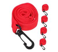 Corda da Passeggio Bambini 5 Pezzi, Rossa, con Gancio | Nylon e Plastica, Design Staccabile, per Uso Esterno e Luoghi Pubblici, Accessorio per Piccoli