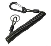 Corda da pesca con molla a spirale con cavo elastico in acciaio e fibbia in metallo, adatta per appendere la vita all'aperto (2 m)