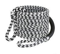 Corda da sci d'acqua resistente da 1,8 m, con tubo trainabile, con manico galleggiante, per wakeboard, ginocchio, sport acquatici, 3 piloti (nero bianco)