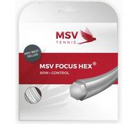 Corda da tennis MSV Focus Hex (12 m) - white - Bianco (1.10 mm)