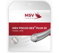 Corda da tennis MSV Focus Hex Plus 25 (12 m) - Bianco (1.20 mm)
