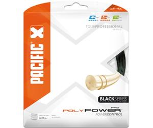 Corda da tennis Pacific Poly Power Pro (12,2 m) - black - Nero (1.25 mm)