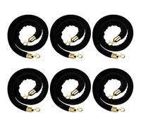 Corda del montante, 6 pezzi di corda supporto in velluto, barriera da 60-305 cm for il controllo della folla, con fermagli dorati, anima in schiuma, for la - Rosso ||,5 piedi/2,0 m(Black,6.5ft/2.0m)