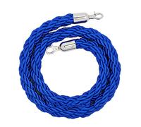 Corda del montante, Corda di barriera for code, corde for da 1/1,5/2/2,5/3 m con gancio argentato, corda sostegno, controllo della folla, canapa intrecciata, for in attorcigliata(Blue,3M)