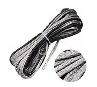 Corda dell'argano, 1X Durevole 15M 5mm 10000LBS Sintetico Verricello Corda Linea Cavo di Recupero for 4WD ATV SUV Camion Barca Traino(Grey)