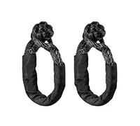 Corda dell'argano, 2 pezzi di corda morbida con grillo sintetico for fuoristrada traino ATV accessori for il recupero del verricello cinghia protettiva for rimorchio portatile(Noir)