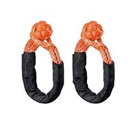 Corda dell'argano, 2 pezzi di corda morbida con grillo sintetico for fuoristrada traino ATV accessori for il recupero del verricello cinghia protettiva for rimorchio portatile(Dark Orange)
