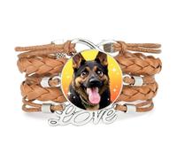 Corda Dell'Infinito Occhi Cane Da Pastore Amore Braccialetto In Pelle Intre