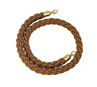 Corda di alta qualità marrone con ganci dorati, 2 m, per il controllo della folla, per hotel, teatri, banche, sale da concerto, elegante soluzione per la gestione delle code