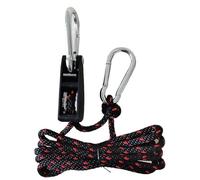 Corda di ancoraggio, Max 68 kg 1/4 6 mm puleggia a cricchetto e canoa barca prua poppa corda di bloccaggio cinghia di fissaggio pollici resistente corda regolabile gancio,Multiuso(Black red 2m)