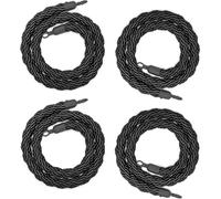 Corda di barriera per coda, corda di sostegno, 4 pezzi di montanti intrecciati neri, for pali con supporti cromati(1.2m/4ft)