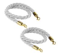 Corda di barriera per coda, corda di sostegno, Barriera di sicurezza for code con corda supporto 1 m/1,5 m/2 m, controllo della folla, canapa intrecciata for divisorio(Slivery,2meter)