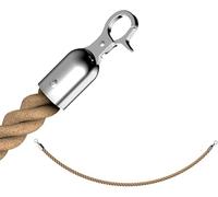 Corda di barriera per coda, corda di sostegno, Barriere intrecciate con bottoni automatici in metallo, barriera di sicurezza for code, for hotel, negozi, cinema, ristoranti(Silver Hooks,60cm/23.6 in)