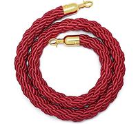Corda di barriera per coda, corda di sostegno, con chiusura a scatto in acciaio inossidabile placcato oro, 5 piedi for eventi, teatri(Red)
