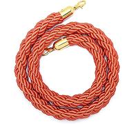 Corda di barriera per coda, corda di sostegno, con chiusura a scatto in acciaio inossidabile placcato oro, 5 piedi for eventi, teatri(Orange)
