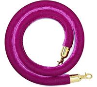 Corda di barriera per coda, corda di sostegno, Controllo della folla da 5 piedi con corda di supporto in velluto spessa 1,2 pollici for feste, hotel(Purple)