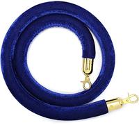Corda di barriera per coda, corda di sostegno, Controllo della folla da 5 piedi con corda di supporto in velluto spessa 1,2 pollici for feste, hotel(Blue)