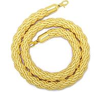 Corda di barriera per coda, corda di sostegno, Corda di sostegno intrecciata in canapa for parco giochi/altre aree pubbliche, gancio in acciaio inossidabile dorato(Yellow,1m/3.3ft)
