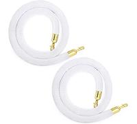 Corda di barriera per coda, corda di sostegno, For tunnel, cinema, hotel, corda di barriera for coda palo con colore oro, 2 pezzi(White,2.5m/8.2ft)