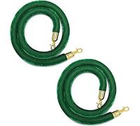 Corda di barriera per coda, corda di sostegno, For tunnel, cinema, hotel, corda di barriera for coda palo con colore oro, 2 pezzi(Green,2m/6.6ft)