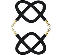 Corda di barriera per la coda, 2 pezzi, corda di sostegno for hotel, teatro, matrimonio, vivaio, banca, concerti(Black,2.5m/8ft)