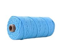 Corda di canapa intrecciata, 100 m/rotolo di corda for macramè naturale, for colorata da 3 mm, cotone, filato for, artigianale in for appendere al muro, fai te e lavorare a maglia(30 Sky Blue)