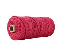 Corda di canapa intrecciata, 100 m/rotolo di corda for macramè naturale, for colorata da 3 mm, cotone, filato for, artigianale in for appendere al muro, fai te e lavorare a maglia(11 Wine Red)