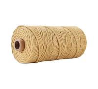 Corda di canapa intrecciata, 100 m/rotolo di corda for macramè naturale, for colorata da 3 mm, cotone, filato for, artigianale in for appendere al muro, fai te e lavorare a maglia(18 Earth Yellow)