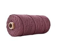 Corda di canapa intrecciata, 100 m/rotolo di corda for macramè naturale, for colorata da 3 mm, cotone, filato for, artigianale in for appendere al muro, fai te e lavorare a maglia(39 Brown)