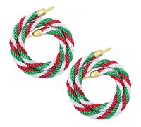 Corda di canapa intrecciata a 3 colori per il controllo della folla, barriera di sicurezza da 0,8 m e 1,2 m, verde, rosso, bianco, set da 2 pezzi, per uso esterno, gestione degli eventi, linee guida