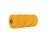 Corda di canapa intrecciata, Corda di cotone tinta unita da 3 mm*100 m, fai te, intrecciata a mano, spessa, decorativa, for arazzi, accessori tessili for la casa(Yellow)