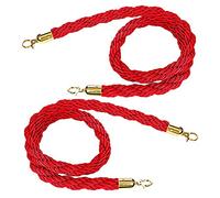 Corda di canapa multicolore con clip in metallo lucido, per sala cinema di nozze, confezione da 2, 1,5 m, colore: rosso