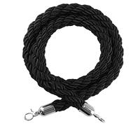 Corda di canapa nera con ganci oro/argento - 1,2 m, corda intrecciata per il controllo della folla per cinema e grandi aperture, elegante divisorio per ingresso