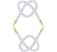 Corda di controllo della folla, 2 Pack White Nylon Barrier Rope with Golden Plated Clips, Twisted Stanchion for Restaurants/Hotel(100cm/3.3ft)