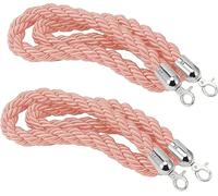 Corda di controllo della folla, 2 Pcs Stanchion Barrier Rope for Wedding Party, 50/100/150/200/300/400/500 cm Long, with Silver Hook(400cm/157.5in)