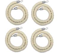 Corda di controllo della folla, 4 Pack Barrier Stanchion Twisted for Weddings/Party/Concert Venues, Braided, Stainless Steel Snap(Silver Hook,1.2m/4ft)