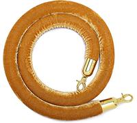 Corda di controllo della folla, 5 Ft Crowd Control with, 1.2" Thick Velvet Stanchion Rope for Party, Hotels(Gold)