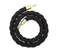 Corda di controllo della folla, barriera in corda canapa intrecciata da 0,9-3, m for divisorio coda, sicurezza in(Black,0.9m)