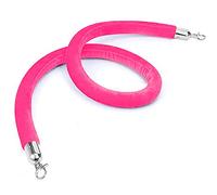 Corda di controllo della folla, Hanging Stanchion with Silver Clasps Post Queue Line Barrier Rope, Crowd Control for Grand Openings -Red(Pink,1.0m)