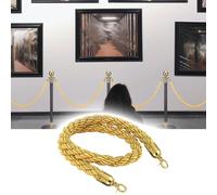 Corda di controllo della folla in oro - Corda di barriera in nylon intrecciato con ganci a scatto for la gestione degli eventi(180cm)